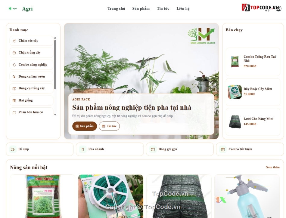 nông nghiệp,web sản phẩm,web bán sản phẩm